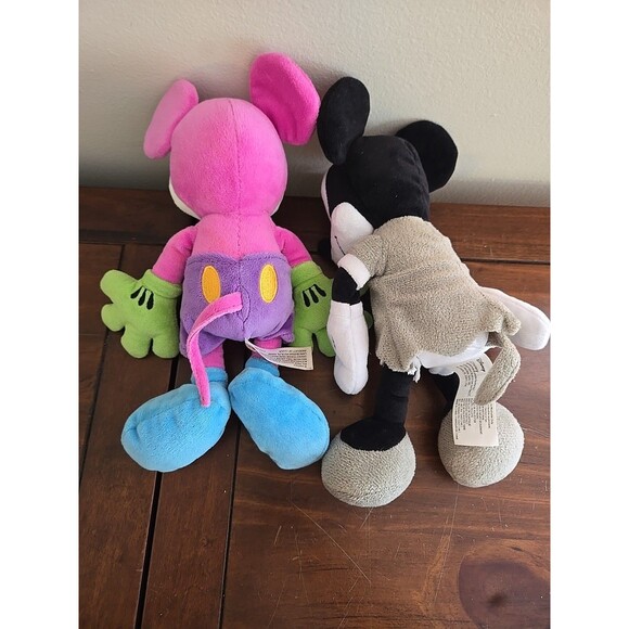 Mickey Mouse Lot Plush Disneyland Purple Neon Green Toy Halloween Minnie Black - Picture 5 of 6